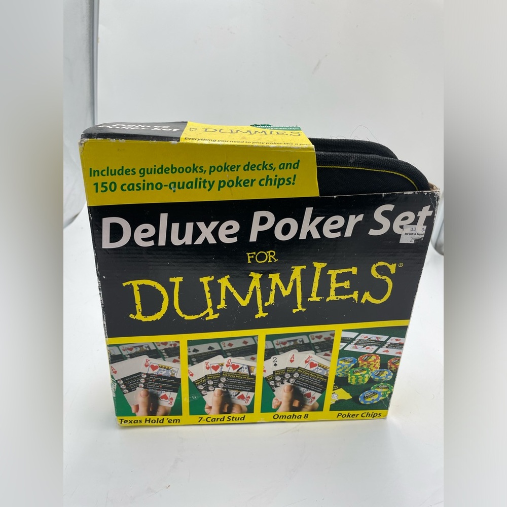 Deluxe Poker for Dummies Set 3 Decks With Guidebooks Chips And Case - Picture 1 of 5